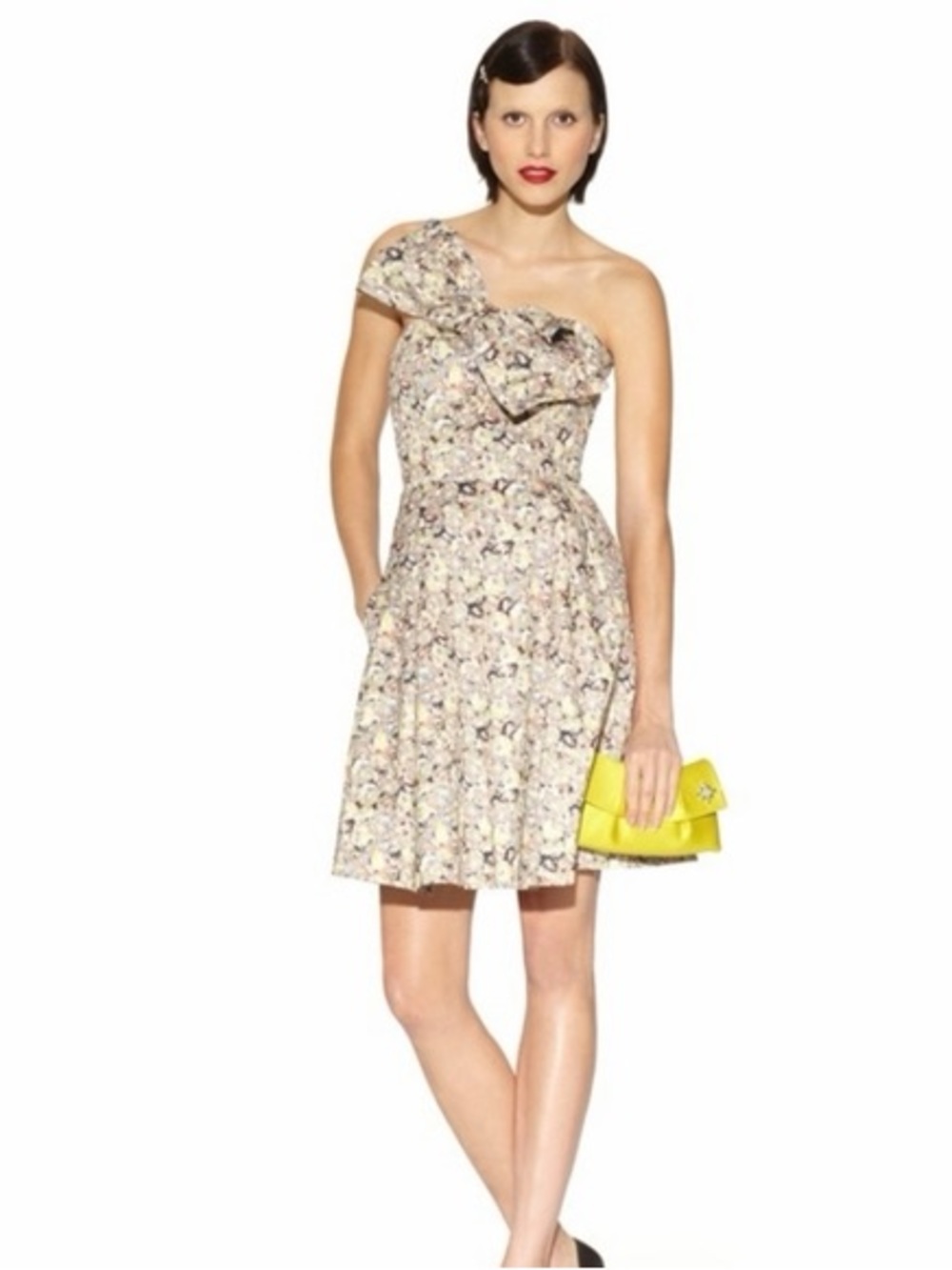 Strapless Floral Dress w/Bow